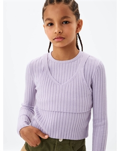 Вязаный джемпер в рубчик для девочек Sela