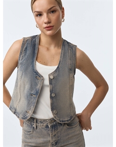 Джинсовый жилет с винтажным эффектом Sela