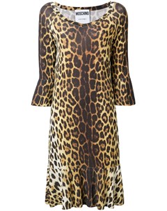 Moschino платье миди с леопардовым принтом 40 коричневый Moschino