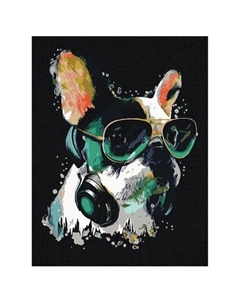 Картина по номерам на черном холсте Меломан, 30х40 см, c акриловыми красками и кистями Три совы