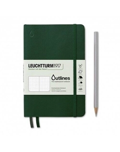 Блокнот Leuchtturm Outlines B6, непромокаемый, 44 листа, в точку, зелёно-голубой, В6+ Leuchtturm1917