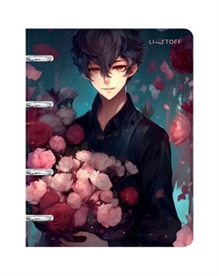 Тетрадь на кольцах Романтик, А5, 100л, пластик, клетка, 70г/м2 Listoff