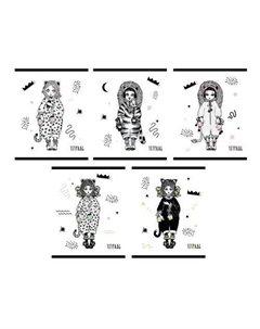 Тетрадь Kitty girls, А5, 96л, скрепка, клетка, 60 г/м2, в ассортименте Listoff