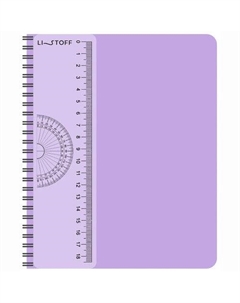 Тетрадь А5-, 80л, гребень, клетка, пластик, 60г/м2, лавандовая Listoff