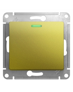 Выключатель Glossa одноклавишный встраиваемый фисташковый с подсветкой (GSL001013) Systeme electric