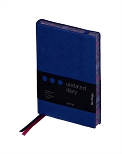 Ежедневник недатированный Spring, В6, 160л, кожзам, синий, полноцветный срез Berlingo