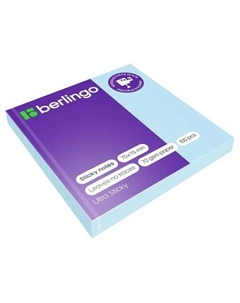 Самоклеящийся блок Ultra Sticky, 75х75 мм, 100л, пастель, голубой Berlingo