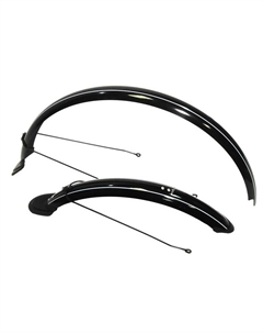 Крылья велосипедные, 24", металло-пластик, ширина 60 мм, комплект, черный, 24" BLACK (2460 B4) Trix