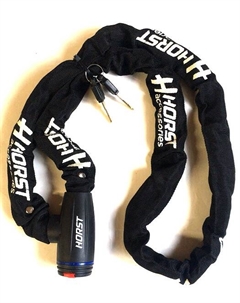 Замок велосипедный, цепь, 6х1500 мм, на ключ, черный, 09-100235 Хорст