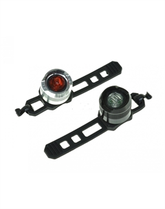 Фонарь велосипедный, габаритный (передний + задний) 1 диод, 2 режима, JY-3006 black/silver Trix