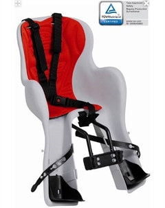 Детское велокресло, на рулевую трубу, светло-серое, до 15 кг, Италия, HTP 312 KIKI light grey/red Htp design