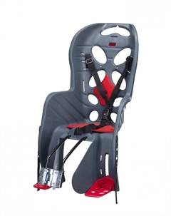 Велокресло детское Fraach, на раму, 22 кг, темно-серое с красной накладкой, 110 Fraach frame gray Htp