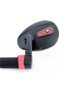 Зеркало велосипедное DX-2200AVF, с 6-диодной красной мигалкой, DX-2200AVF Tbs