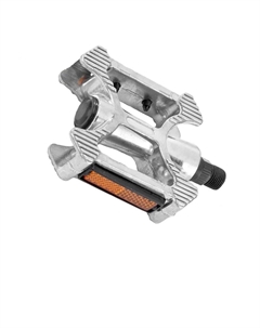 Педали -B10 алюминиевые серебристые 9/16" со светоотраж., 360109 Blf