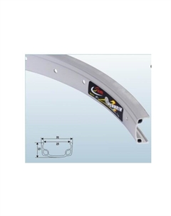 Обод велосипедный, одинарный, 20x1.75-2.125, серебристый, 25 мм, 36H, S25А Tbs
