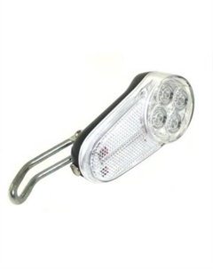 Фара велосипедная передняя на вилку, 4 LED, режимы: постоянный/ мигающий, батарейки АААх3, JY-371 Jing yi