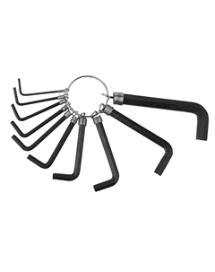 Ключи велосипедные, на кольце, шестигранные 1.5/2/2.5/3/4/5/6/8/10мм, TL-TX-701-D-BK Trix