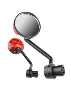 Зеркало круглое, D: 50мм, выпуклое, с красным фонариком на обратной стороне, JY-5 Suntek