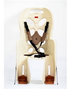 Детское велокресло, на багажник, бежевое с коричневой накладкой, до 22 кг, HTP 111 Fraach Vinca sport