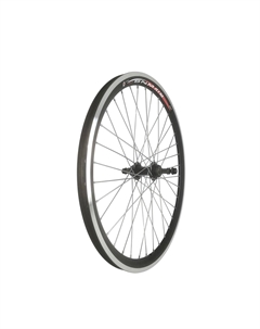 Колесо велосипедное 20" заднее, обод двойной алюминий, втулка стальная, гайка, черная, ZXX18855 Tbs