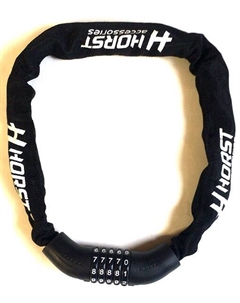 Замок велосипедный, цепь, кодовый (5 разрядов), 6х900 мм, черный, 09-100244 Хорст