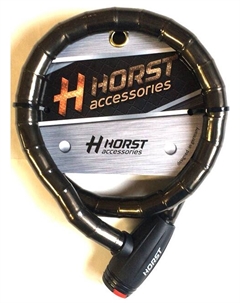 Замок велосипедный, цепь, 18х1000 мм, на ключ, с защитой, черный, 09-100255 Хорст