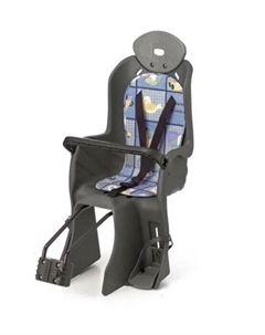 Велокресло детское, заднее, крепление за подседельную трубу, быстросъёмное, max 22кг, пластик, серый, YC-831 (gray) Trix