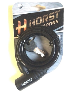 Замок велосипедный, 8х1200 мм, тросовый, на ключ, с защитой, черный, 09-100133 Хорст