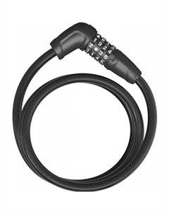 Замок вело трос кодовый 4х разр Steel-O-flex 6412C/120см BK SR Tresor класс защиты 3/15 черный, 05-0063528 Abus