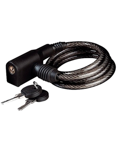 Велосипедный замок KLS Bill, тросовый, на ключ, с креплением, 6 х 800 мм, черный, Cable Lock KLS Bill (K-825S) Kellys