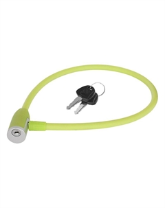 Велосипедный замок KLS JOLLY, тросовый, на ключ, 12 x 650 мм, салатовый, Lock KLS JOLLY Lime Kellys