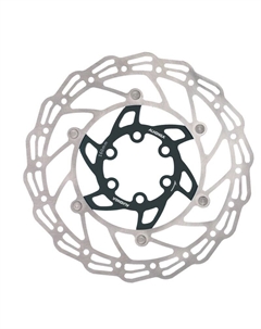 Ротор велосипедный, 160мм, нержавеющая сталь, серебристый/чёрный, с болтами, HJ-DXR1607-BK Alhonga
