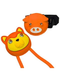 Комплект освещения велосипедный ANIMAL оранжевый: силиконовые фонарики TEDDY+PIGGY, 74163 Kellys