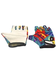 Велоперчатки кожаные, голубой/синий, B-31 (Размер: S) Tbs