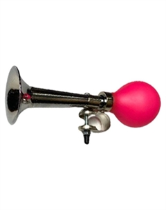 Клаксон металлический, с розовой грушей, HR 277/pink Stels