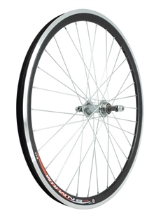 Колесо велосипедное, 20", заднее, втулка стальная, гайка, обод двойной, алюминий, без пистонирования, ZVO20164 Tbs