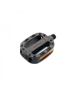 Педали велосипедные LU-P21, пластиковые, с отражателями, 1/2" детские, 90*65*31мм, 294г, черные, 6-190445 Wellgo