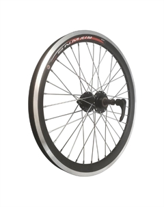 Колесо велосипедное 24" заднее, алюминий, двойной обод, чёрный, с промподшипниками, с эксцентриком, ZXX18862_УЦЕНКА Tbs