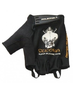 Велоперчатки SILICONA, эластичный верх, замшевая ладонь с гелем, черный, POL_SILICONA-XXL (Размер: 8 S ) Polednik