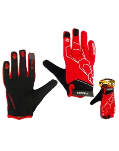 Велоперчатки мужские, полноразмерные, черно-красные, GL-TX-059517B (Размер XXL) Trix