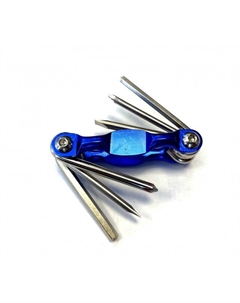 Мультитул, мини, складной, шестигранники 4/5 мм, +/- отвертки 2 вида, синий, 00-190607-1 M-wave