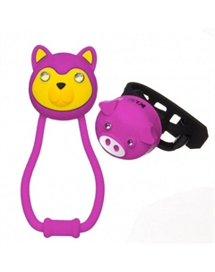 Комплект освещения велосипедный ANIMAL розовый: силиконовые фонарики TEDDY+PIGGY, 74165 Kellys