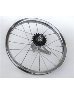 Колесо велосипедное, 12", заднее, обод одинарный, алюминий, серебристый, втулка тормозная, ZVO21255 Tbs