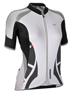 Веломайка короткий рукав, женская CRISTALLO, белый/черный/cерый, T221/03247 (Размер: XS) Gsg