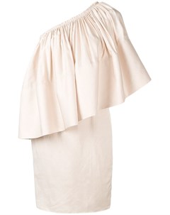 Solace london платье асимметричного кроя с оборками нейтральные цвета Solace london