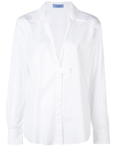 Mugler поплиновая блузка с глубоким v образным вырезом Mugler
