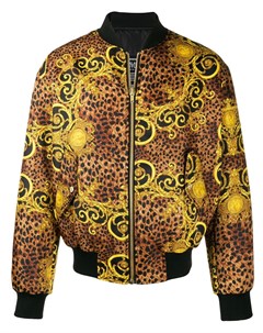 Versace jeans couture куртка бомбер с леопардовым принтом 48 желтый Versace jeans couture