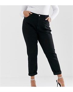 Эксклюзивные черные джинсы в винтажном стиле с завышенной талией Boohoo plus