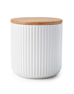 Банка для продуктов Ribb 0,7л круглая керамика, бамбук, силикон Apollo