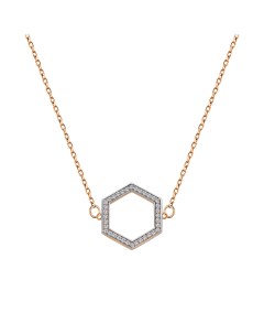 Золотое колье с бриллиантами и родированием Talant